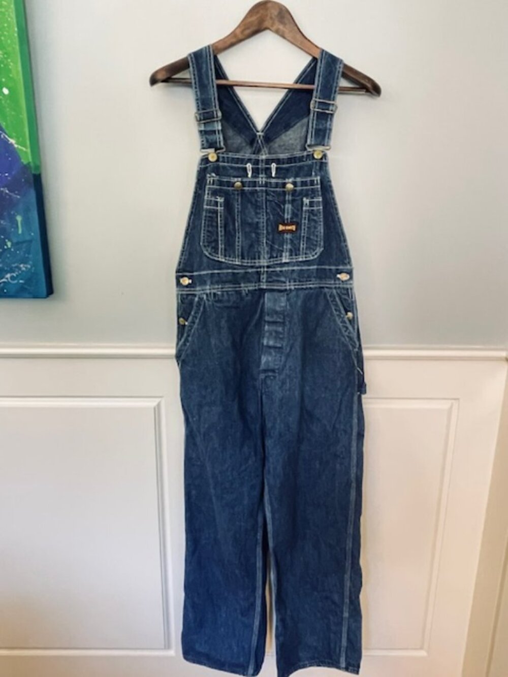 Big Smith Sanforized Union Made Vintage Workwear Denim Overalls Unisex 32 - Picture 2 of 14